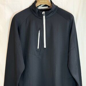 Zero Restriction Men's Mock Neck 1/4 Zip Long Sleeves Pullover - Black - XXL